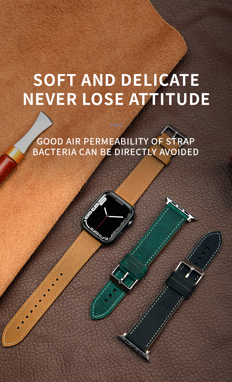 Apple Watch Leather Look Band Bracelet for 38mm 40mm 42mm 44mm Series 7 6 SE 5 4 3 2 1