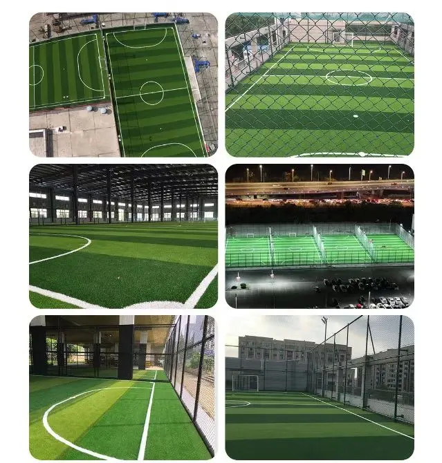Non Infilled Fake Football Grass 25mm Artificial For Soccer 3 / 8''