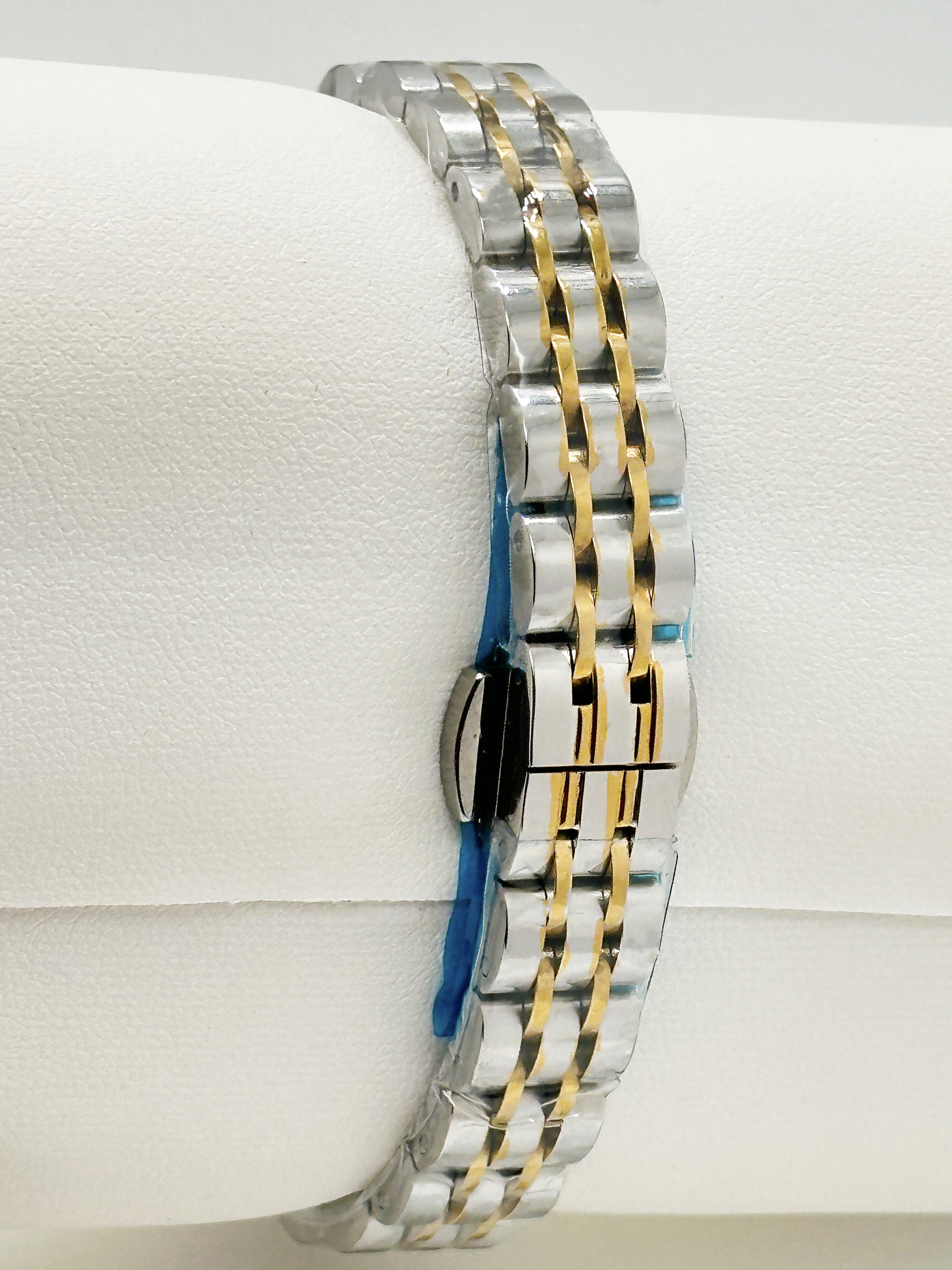 Custom Analog Lady Quartz Watch Silver And Golden Band Stainless Steel Quartz Watches