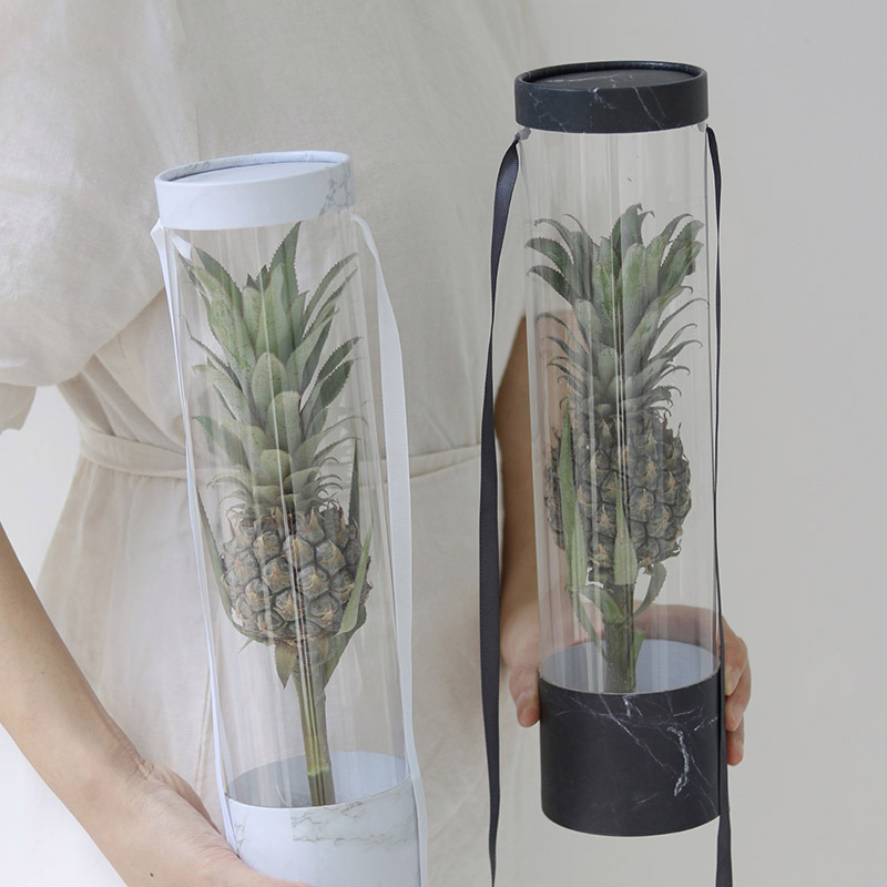 4c Offset Printing Round Cardboard Custom PVC Transparent Window Cylinder Flower
