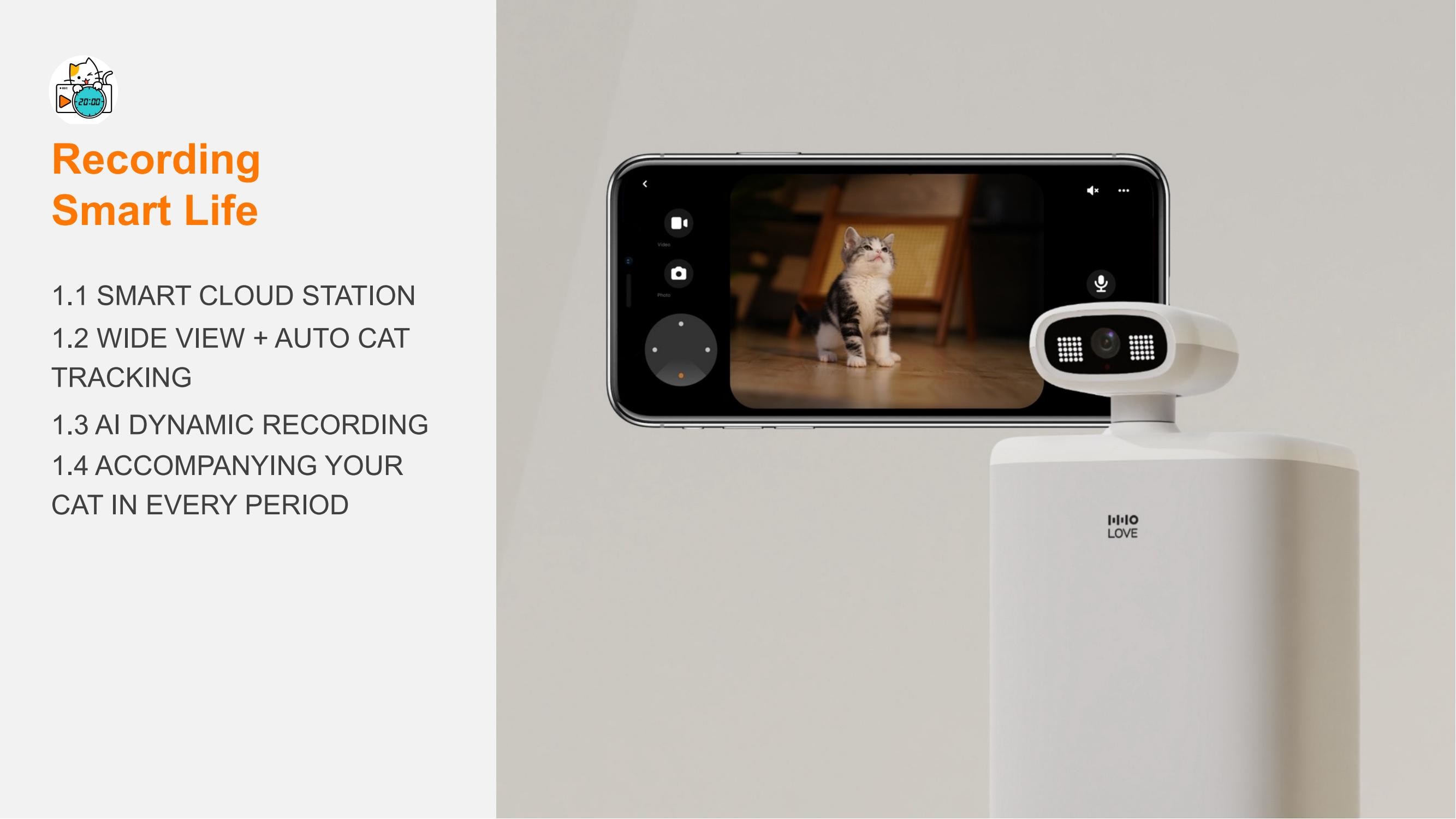 Self Charging Moving Pet Companion Robot For Cat With App / Security Camera OEM