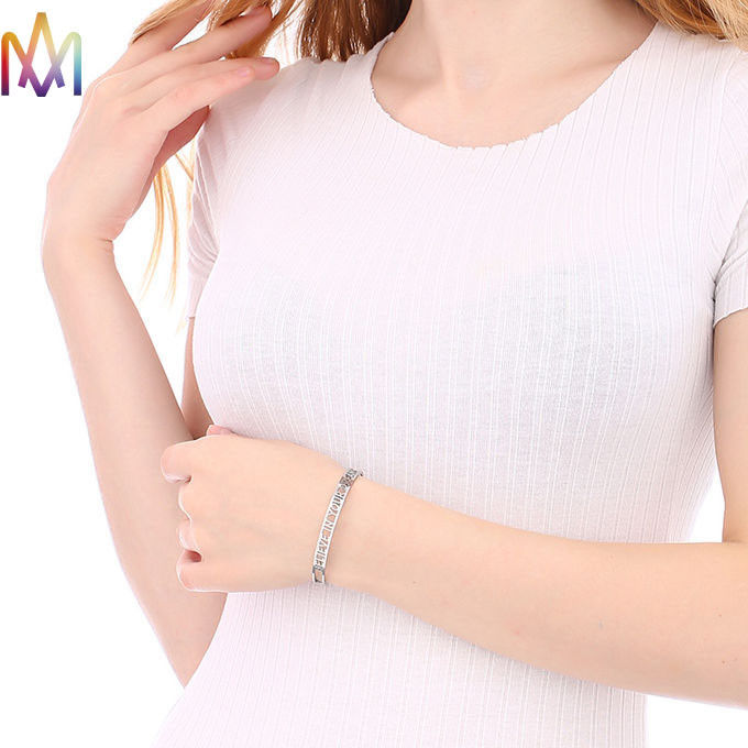 Inspirational Fadeless Letter Hollow Carved Bracelet