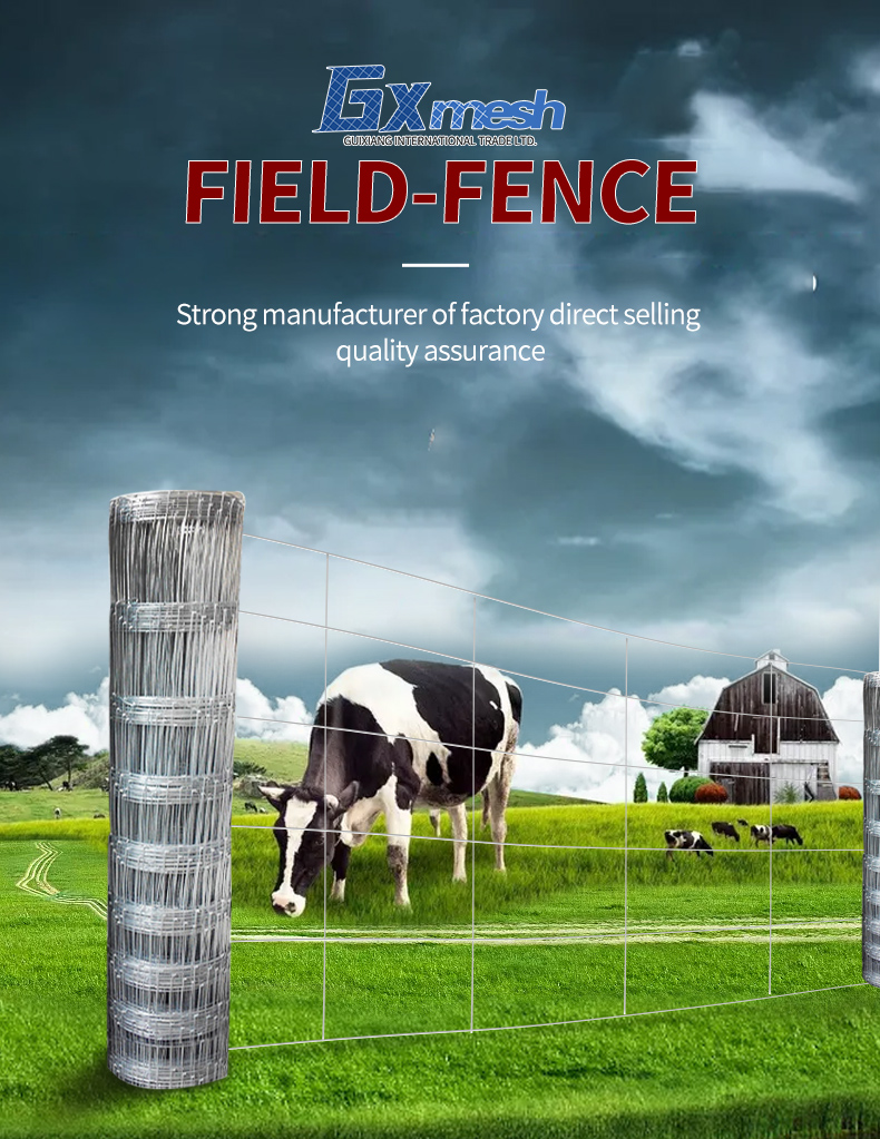 High Quality Farming Wire Mesh Fence Vestock Wire Grassland Fence Electro Galvanized Cattle Fence For Animals