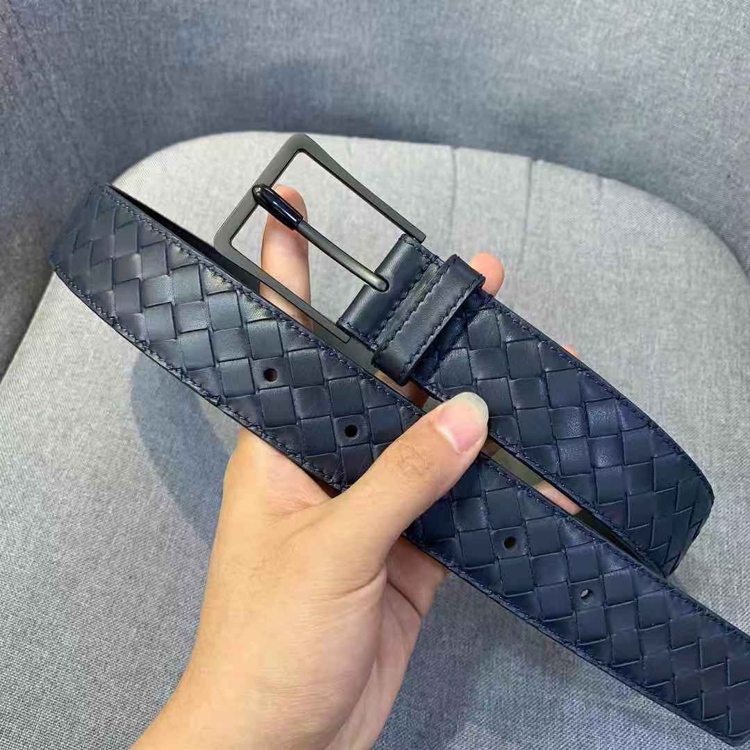 Mens Black Brown Leather Braided Belt ISO9001 Anti Abrasion Tearproof