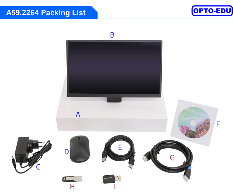 OPTO EDU A59.2264 13.3" LCD Digital Camera HDMI Mouse Measure USB3.0 WIFI 8.0M 4K