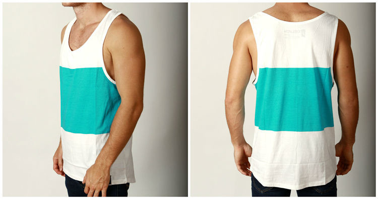 Wholesale customized printed cotton tank tops for men gym tank top
