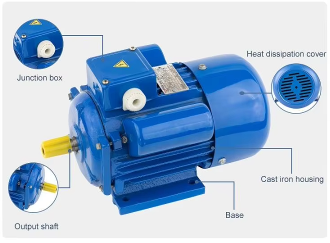 YC YCL Series 1HP to 10HP AC Single Phase Asynchronous Induction Motors 110/220V with Iron Housing محرك أحادي الطور
