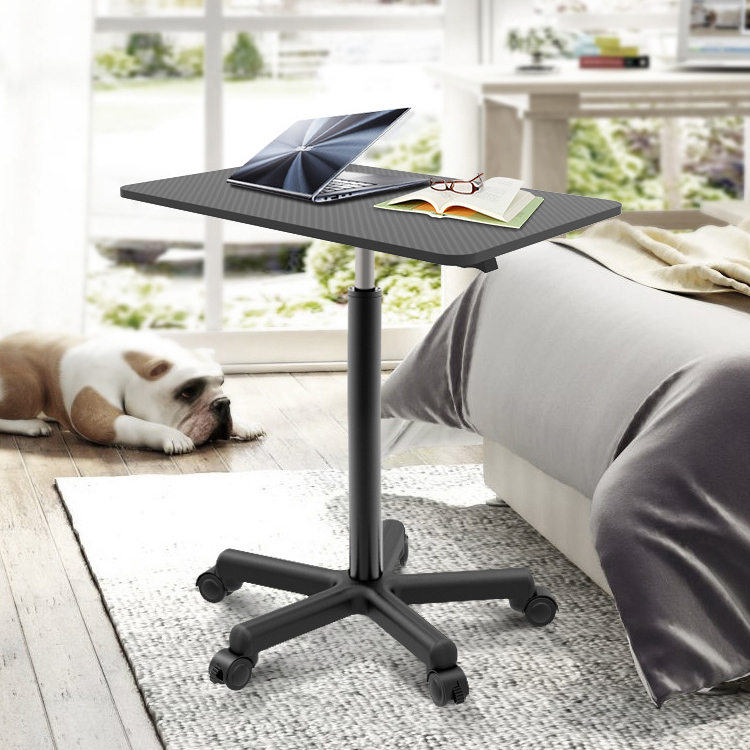 Wood Panel Desk for Height Adjustable Living Room Events and Industrial Coffee Station
