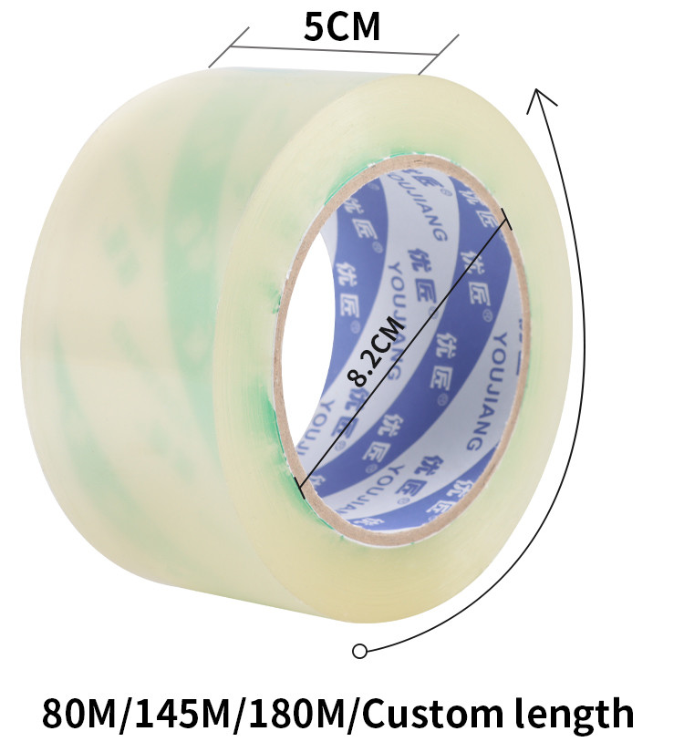 Nature Rubber BOPP Packing Tape Clear 28mic 20mm-50mm