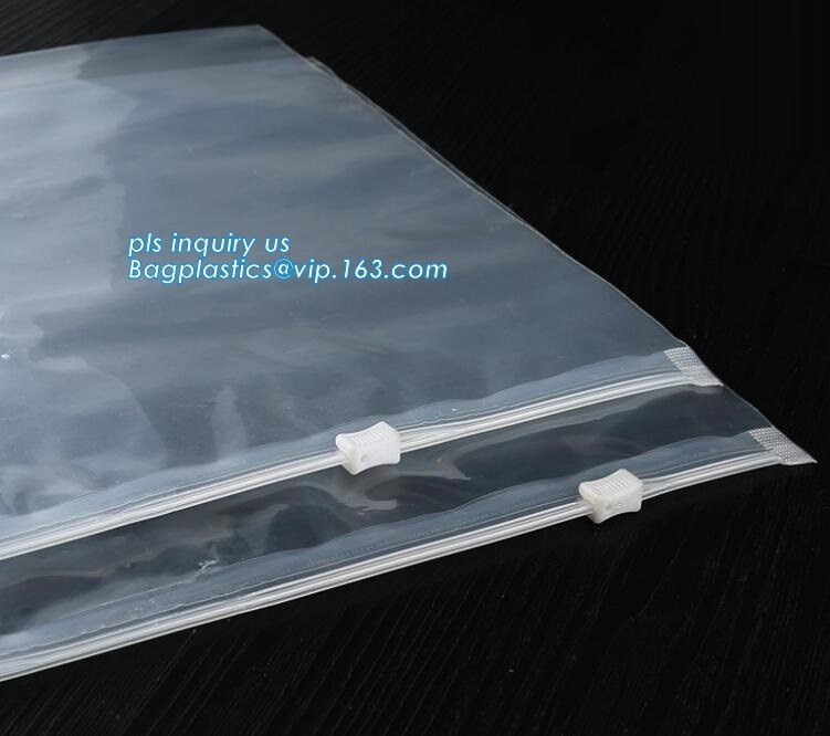 Frosted Plastic EVA Garment Packing Bag With zipper slider, EVA packaging zipper k bag with zipper slider
