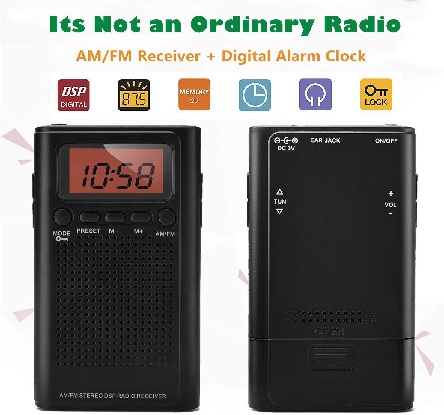 Outdoor Digital AM FM Pocket Radio Portable With Rechargeable Battery
