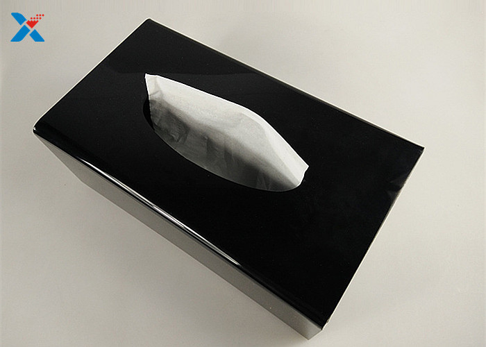 Back Acrylic Rectangular Tissue Box , Hotel Tissue Box Size Customized