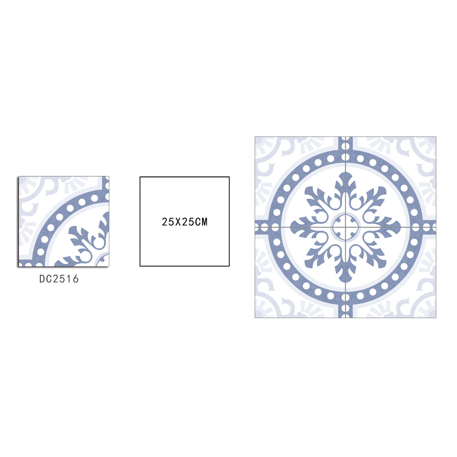 Antibacterial 250x250mm Interior Floor Tile For Residential Decoration And Light Blue Ceramic Rustic Tiles For Bathroom
