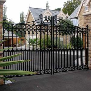 China Black Brown Gold Wrought Iron Fence Gates Driveway Entrance 36mm 50mm on sale