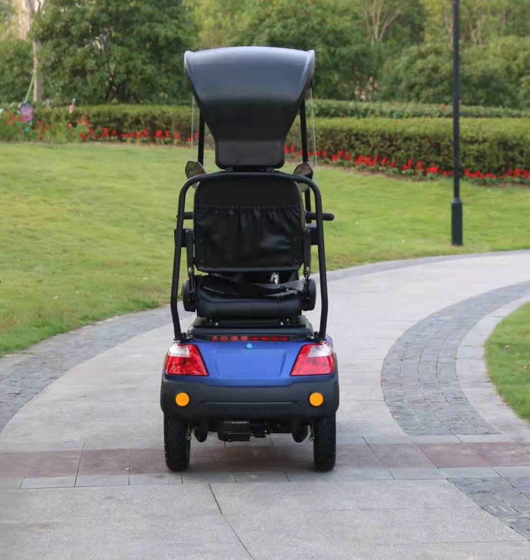 EEC / COC Approved 4 Wheel Electric Mobility Scooter With Roof 60V 500W Motor Power