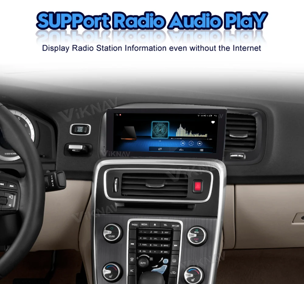 Viknav Car Radio For Volvo S60 (2011-2014) 8.8 inch Stereo Tesla Style Multimedia Player GPS Navigation DVD Head Unit