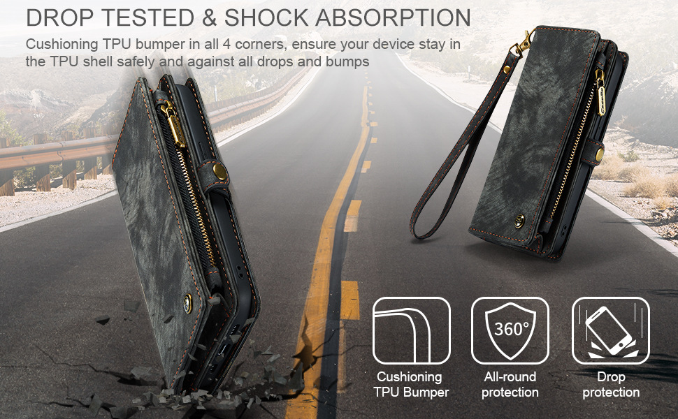 Samsung Compatible CaseMe Leather TPU Phone Cases for Iphone 13 14 Pro Max Card Slot