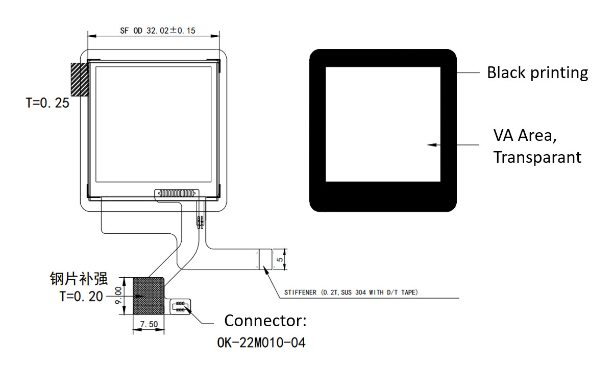 1.54 Inch 320x320 Square TFT Display Capacitive Touchscreen MIPI Interface