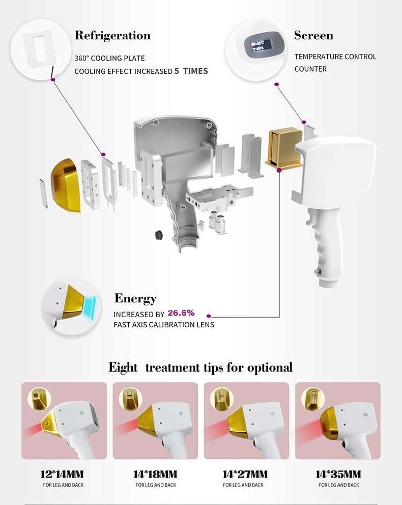 Diode Laser 808nm Hair Removal Machine For All Hair Colors And Textures