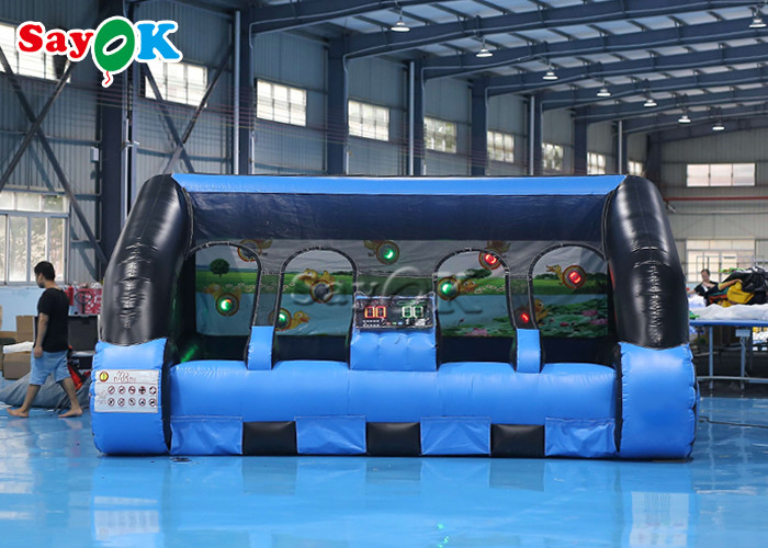 4.5x5x2.6mH Car Shape Inflatable IPS System Shooting Gallery Game Black And Blue