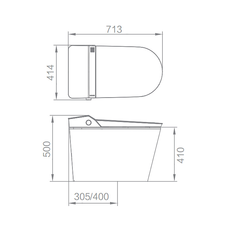 Bathroom Smart Wc Seat Ceramic One Piece S trap Water Temperature Adjustment
