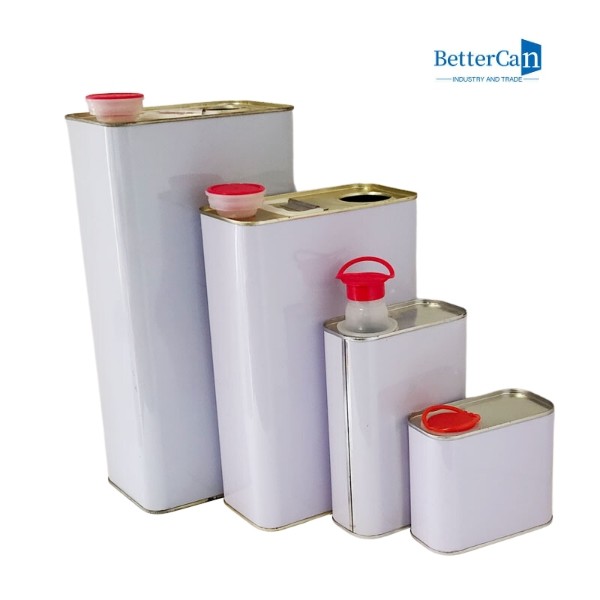 1 Liter Square Tin Can 26mm Painting Tin Cans Easily Open For Engine Oil