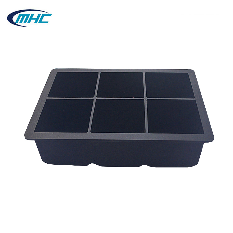 6 Cavities Silicone Ice Mold Stocked Ball Shaped Ice Cube Tray Customized