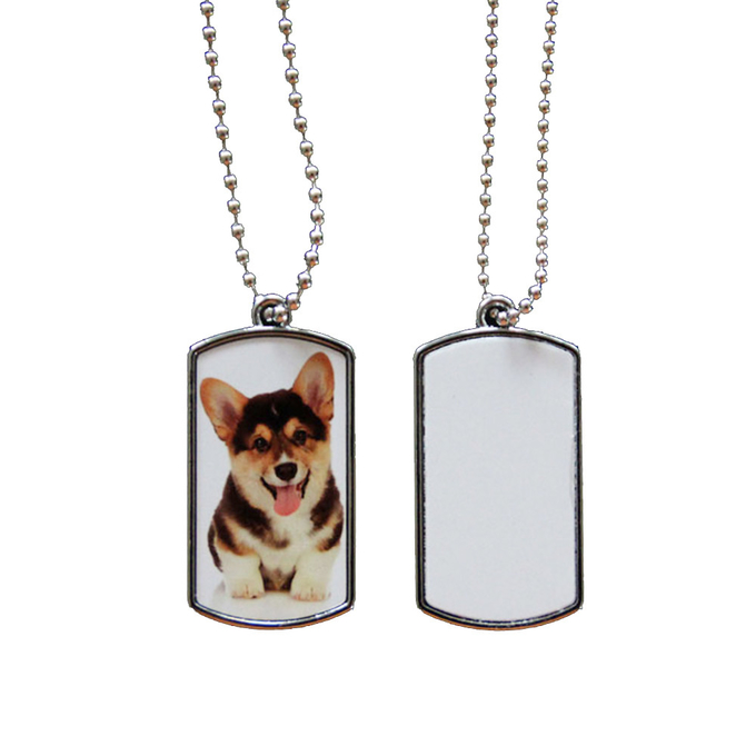 Custom Logo Blank Double Sided Sublimation Metal Pet Name ID Chain Dog Tags For Sublimation Printing