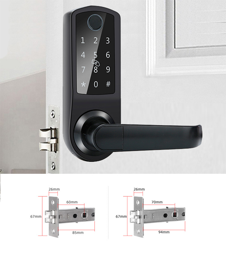 Aluminum Fingerprint Sliding Door Smart Lock FCC Digital