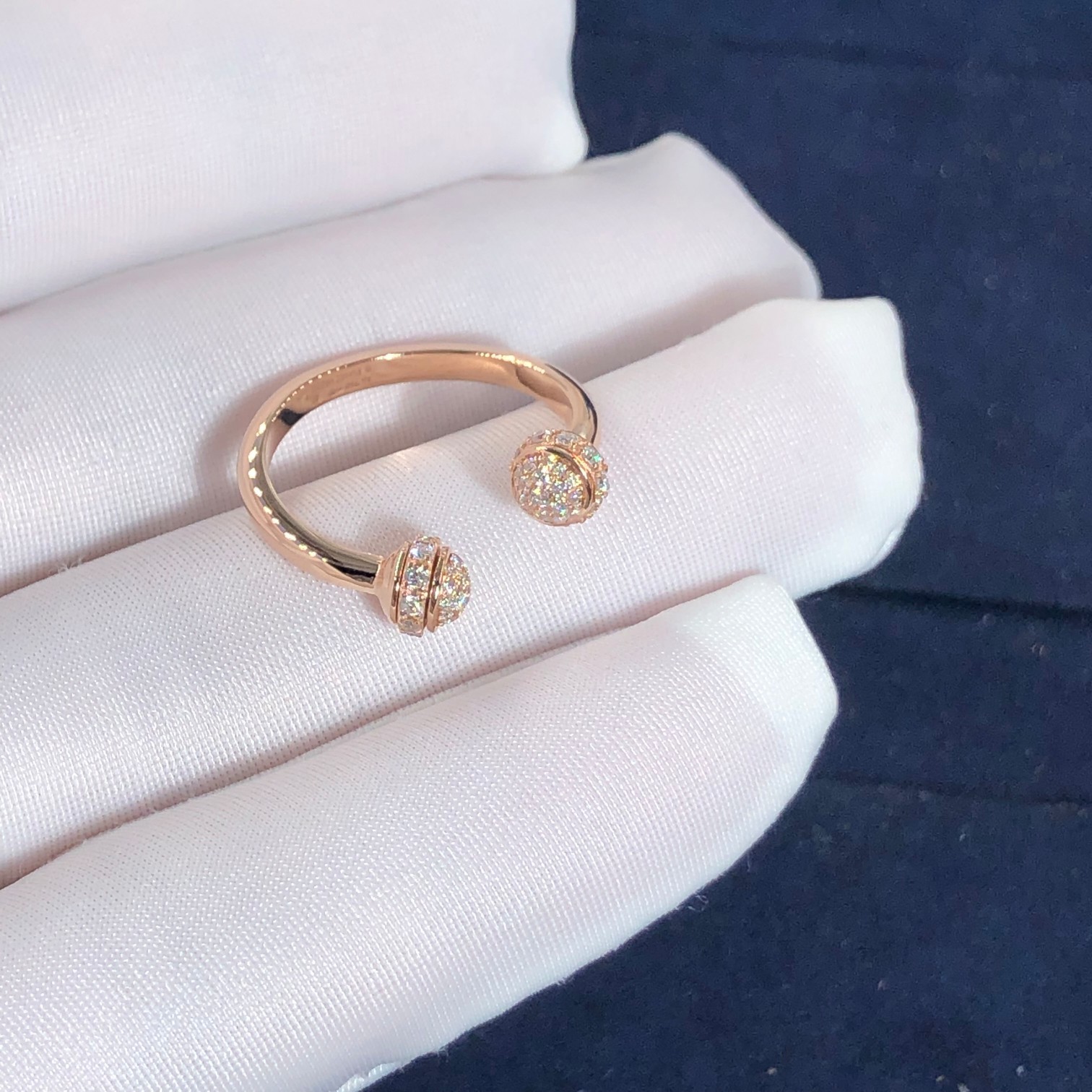 High-End High Quality Fine Jewelry Pure 18k Gold Jewelry Piaget Possession Open Ring Natural Diamonds Ring
