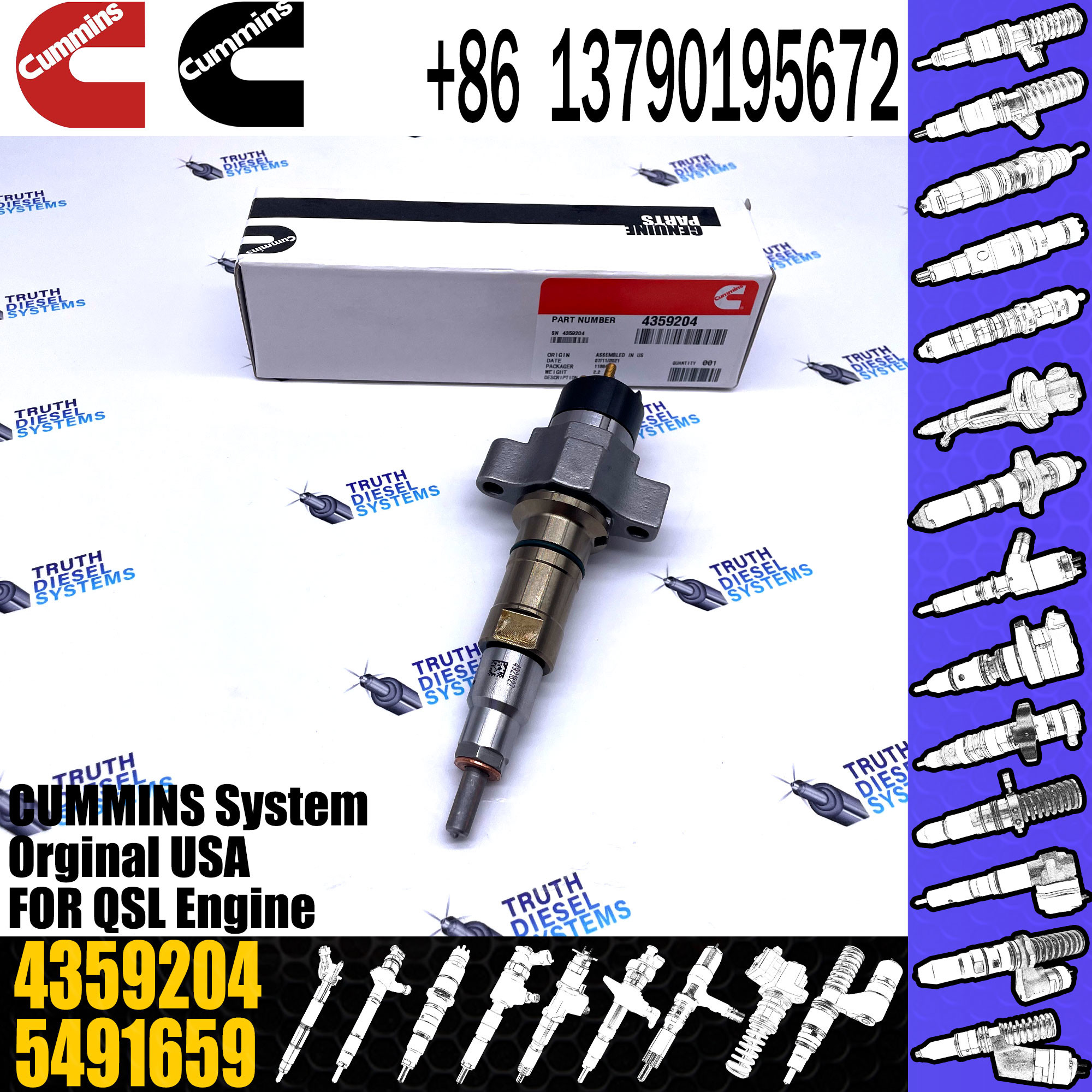 4359204 4327072 4954927 Diesel Fuel Injector Assy For Engine Spare Parts