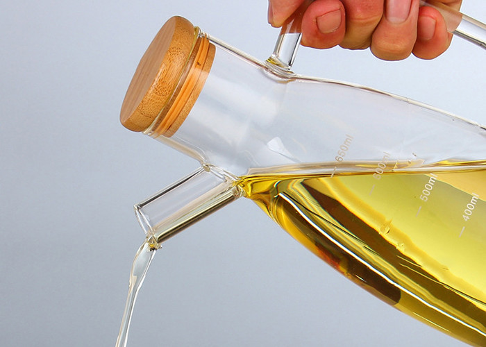 High Borosilicate Glass Olive Oil Bottle , Olive Oil Bottle Holder
