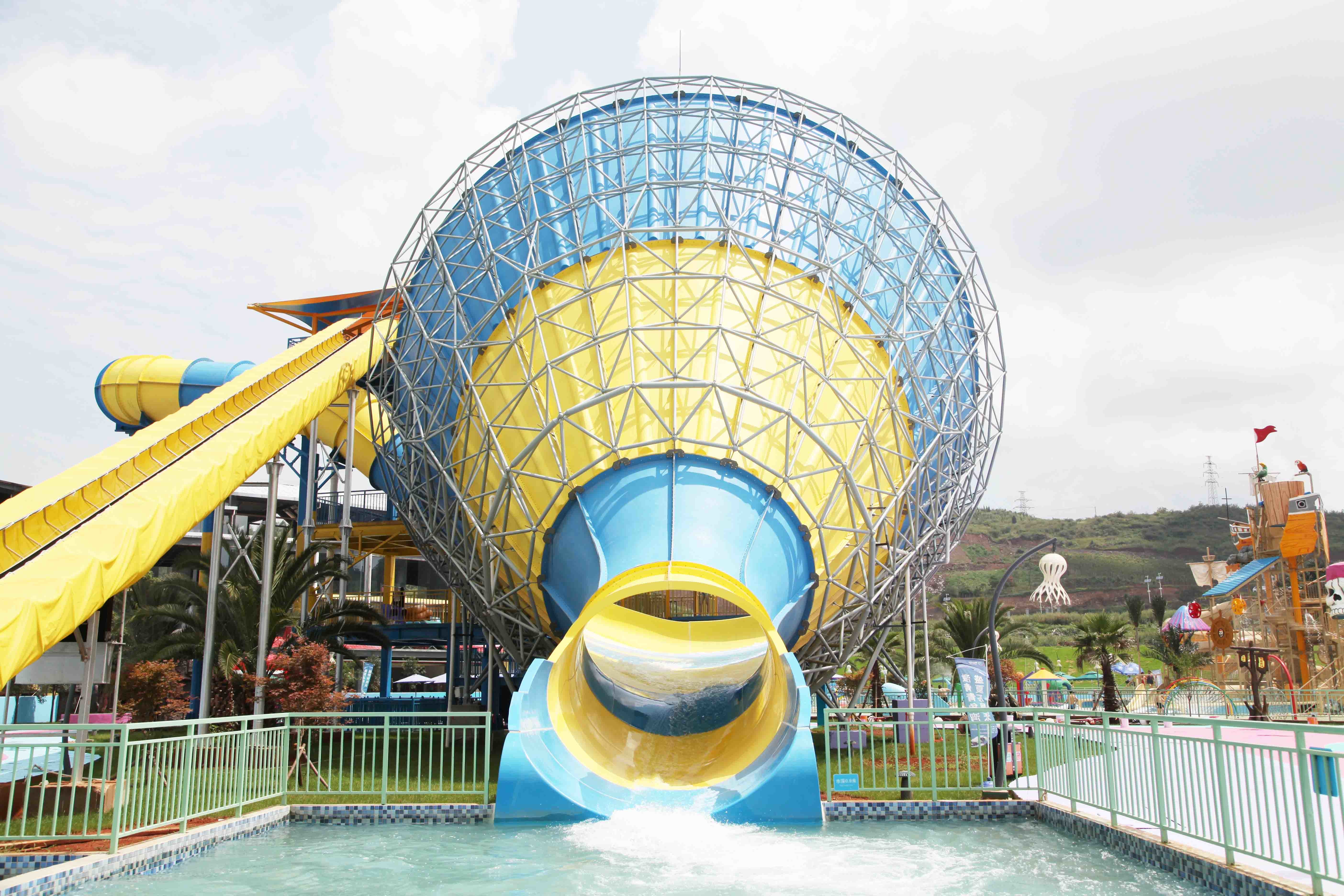 Customized Fiberglass Pool Slide / Super Tornado Water Slide 14.6m Platform Height