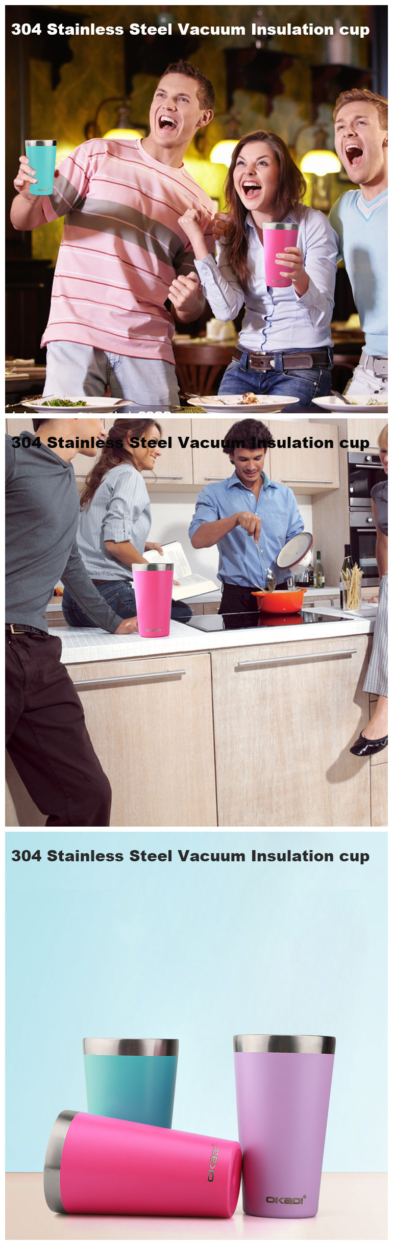 Promotion Stainless Steel Vacuum Insulated Coffee Tumbler Office Mugs with Wide Mouth