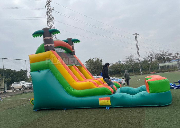 Anti UV Outdoor Adults Commercial Vinyl inflatable water slide rental backyard Tropical inflatable water slide