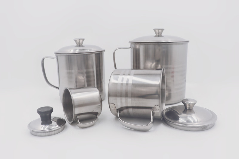 0.217cbm 9cm Drinkware Stainless Steel Water Mug With Rolled Edge
