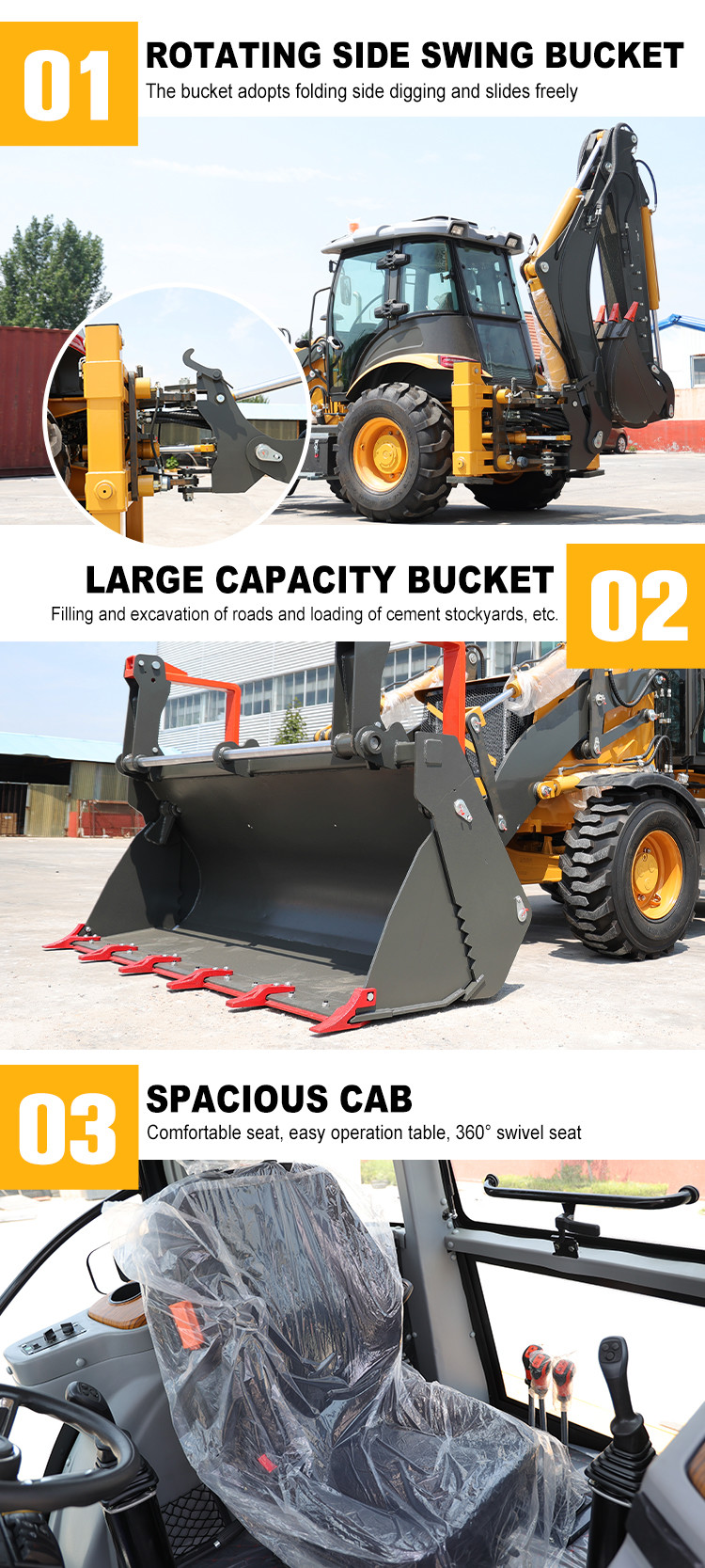 0.3m3 Bucket Excavator Backhoe Loader Equipment High Power