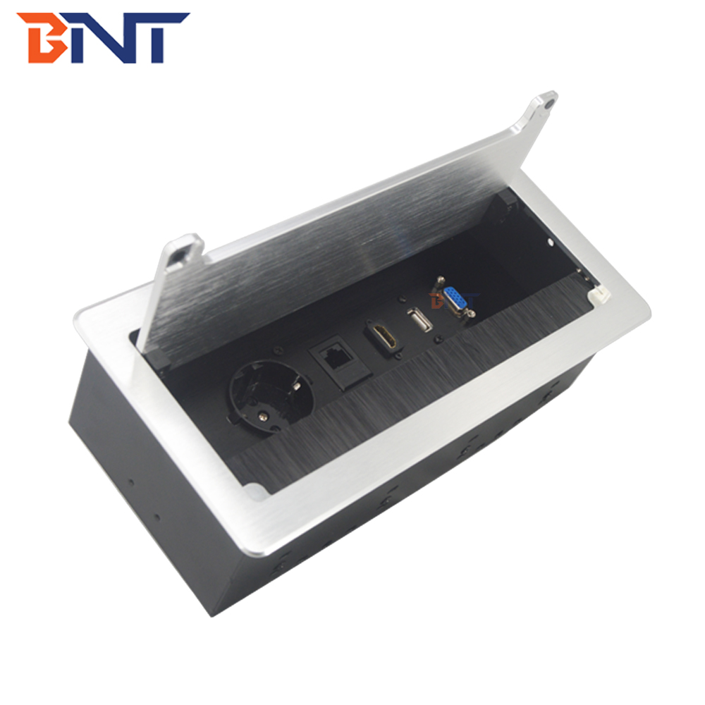 Brush cover European power computer desktop socket box with usb