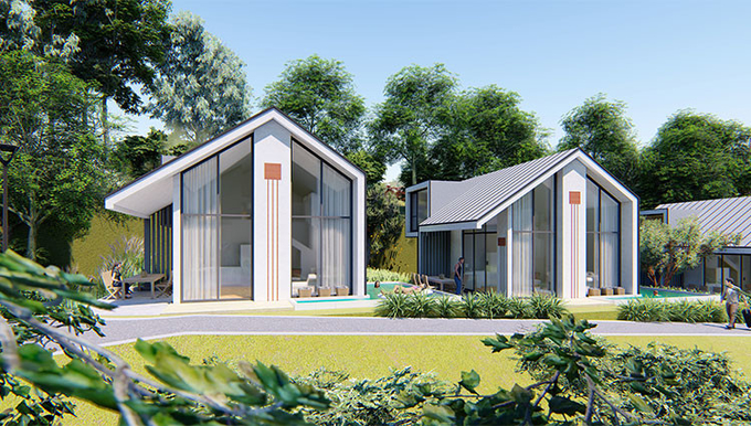 Prefabricated Cabins With Light Steel Framing Beautiful Wooden House Resort Bunglalow
