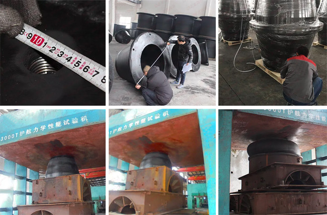 High E/R.H Value Super Cone Fenders PIANC Standard Black Color