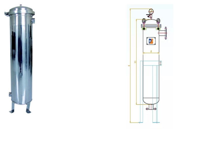 Industrial Single Bag Filter Housing , Water Filter Housing Stainless Steel