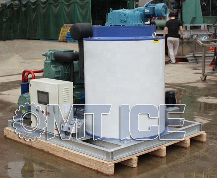 5ton Saltwater Flake Ice Machine Automaticlly Water Cooliing For Fishing Boats
