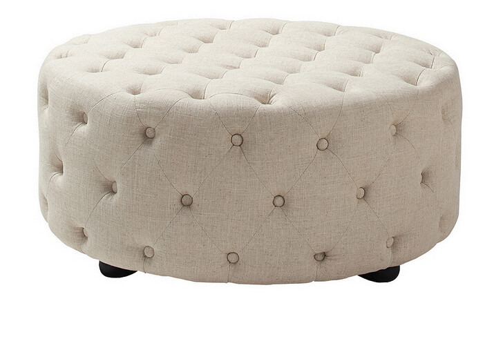 French style footstool frames in wood and home furniture of round ottoman