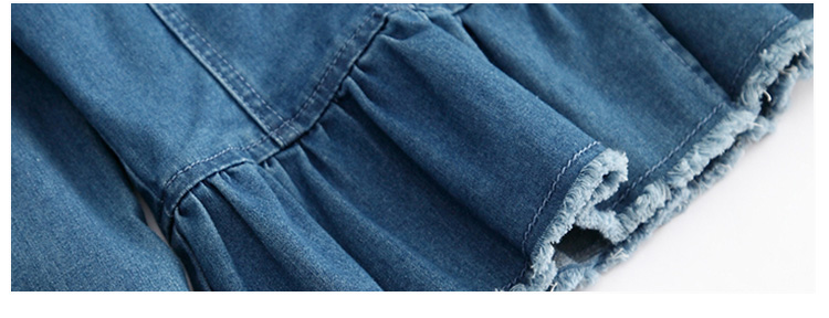 Fashion Spring Casual Girls Denim Clothes Damaged Denim Jacket OEM Service