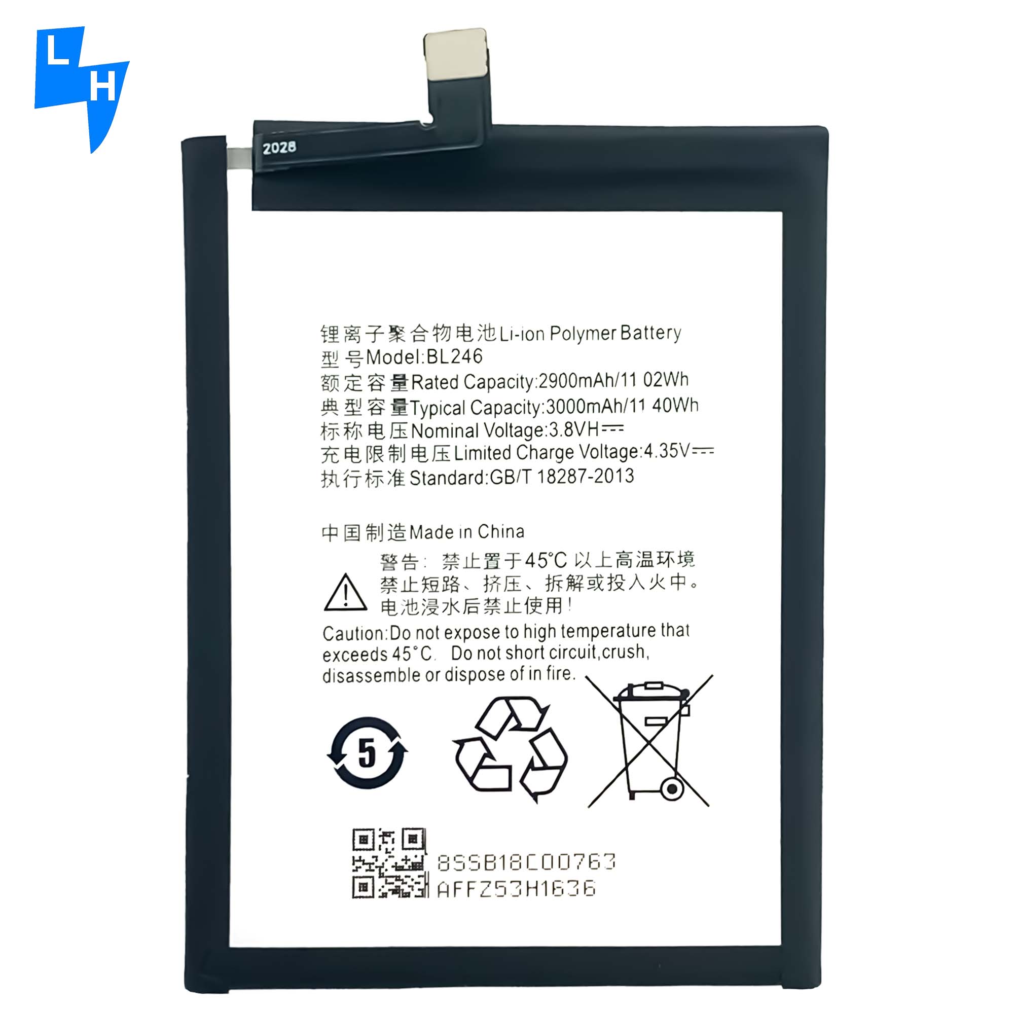 Lenovo Vibe Shot Z90 Battery Z90A40 BL246 3000mAh High Capacity Rechargeable Batteries