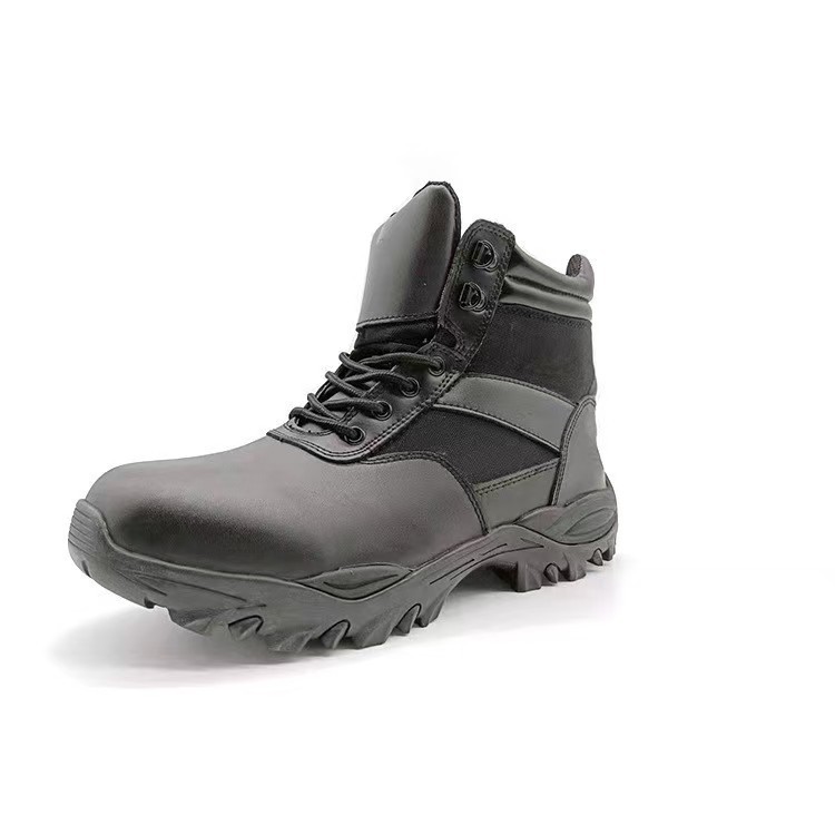 Men Black Full Grain Desert Boots Versatile Training Work and Hiking Footwear