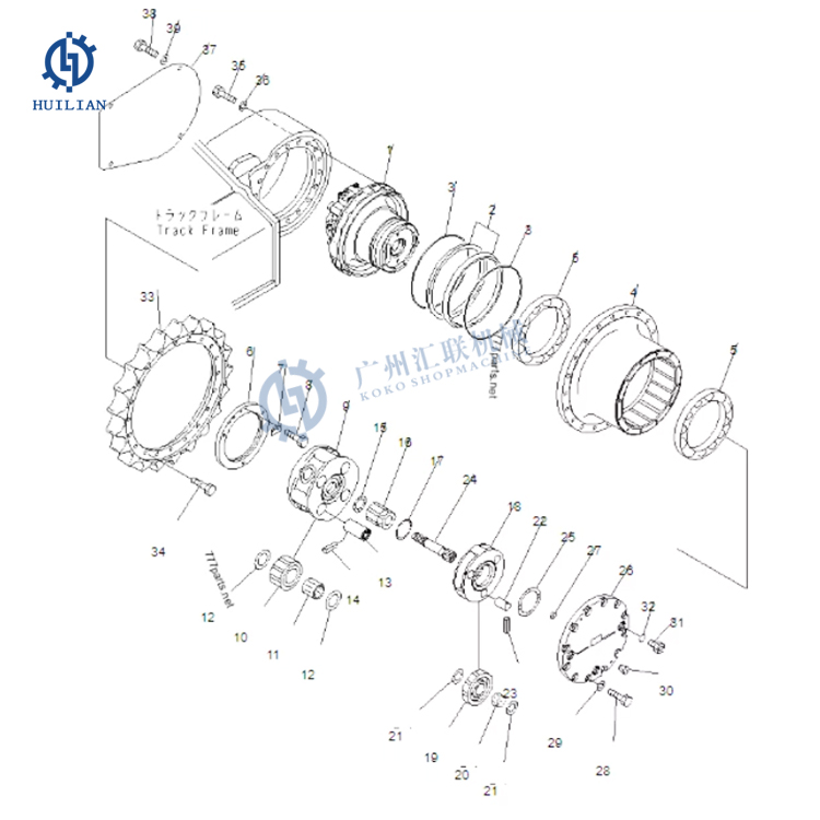 Excavator PC200LC 7 final drive Gearbox PC200 travel motor 708-8F-00171 708-8F-00211 for komatsu