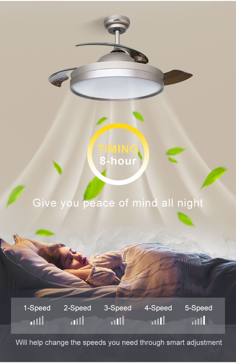 1stshine Hidden Blades Ceiling Fan Energy Saving for Home Hotel Office Environments