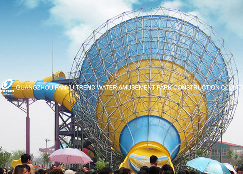 Customized Super Tornado Fiberglass Water Slides 14.6m Platform Height for Themed Water Park