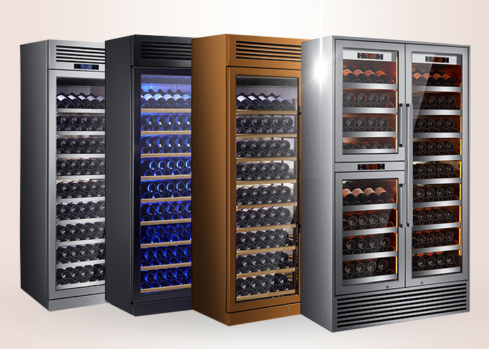 Full 304 200 Bottles Stainless Steel Wine Fridge Commercial Cooler Cabinet